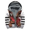 Dachshund With Red Sunglasses Print Sherpa Lined Zip Up Hoodie