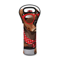 Dachshund With Red Sunglasses Print Single Neoprene Wine Tote