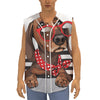 Dachshund With Red Sunglasses Print Sleeveless Baseball Jersey