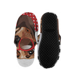 Dachshund With Red Sunglasses Print Slippers