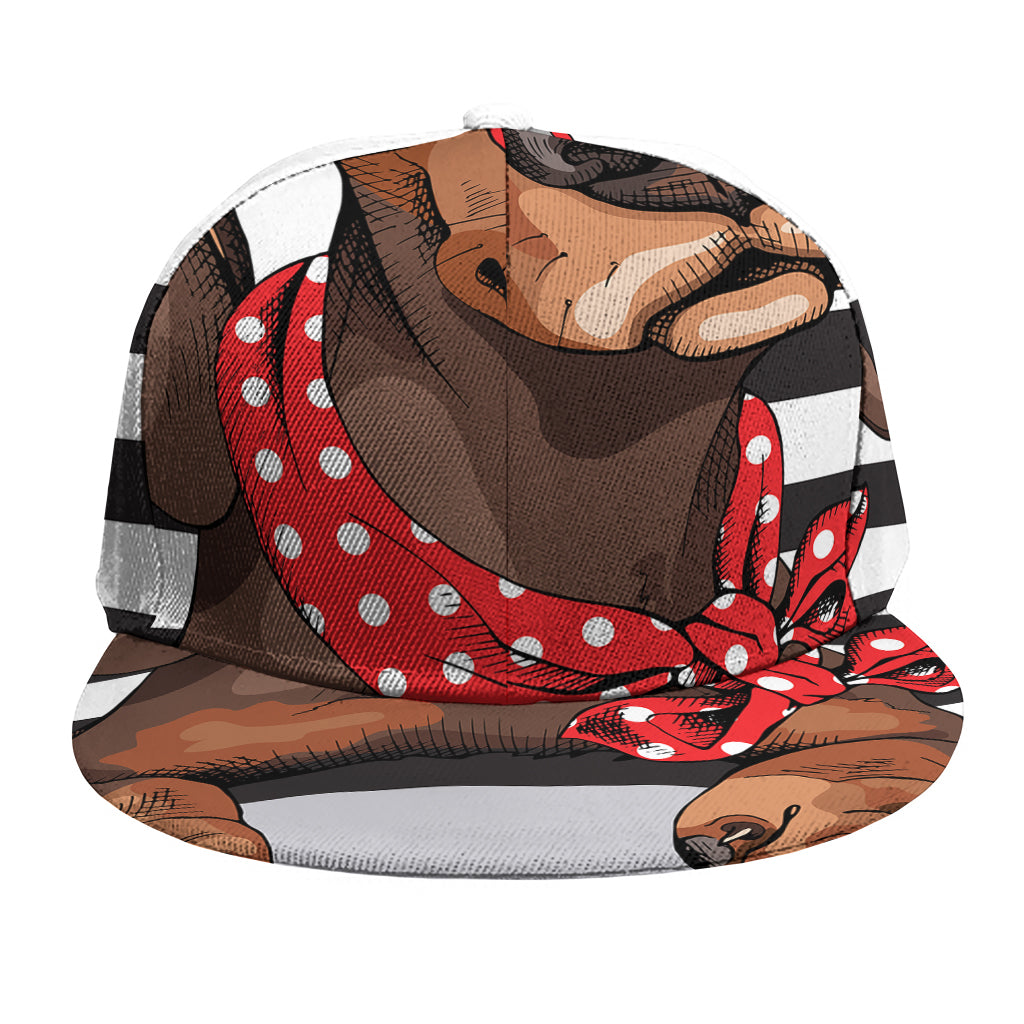 Dachshund With Red Sunglasses Print Snapback Cap