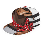 Dachshund With Red Sunglasses Print Snapback Cap