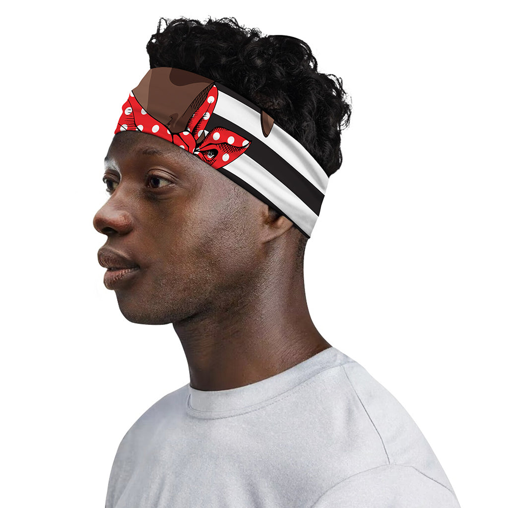 Dachshund With Red Sunglasses Print Sports Headband