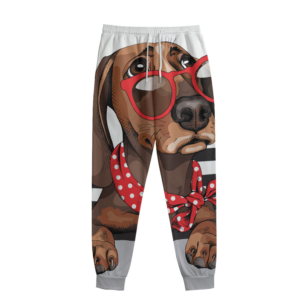 Dachshund With Red Sunglasses Print Sweatpants