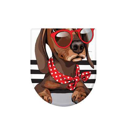 Dachshund With Red Sunglasses Print Toilet Lid Cover