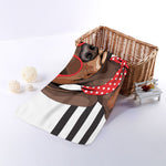 Dachshund With Red Sunglasses Print Towel