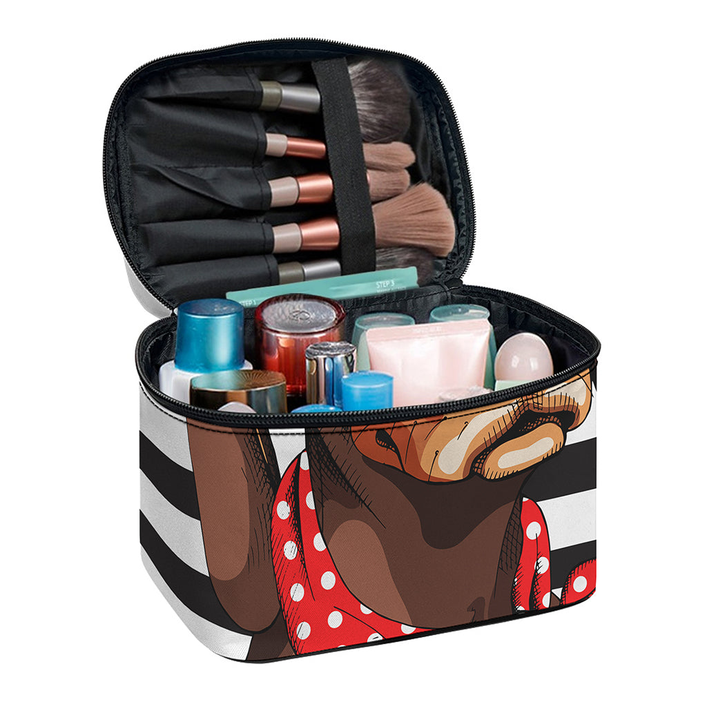 Dachshund With Red Sunglasses Print Travel Makeup Bag
