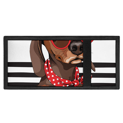 Dachshund With Red Sunglasses Print Trifold Wallet