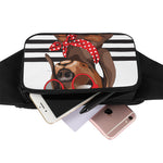 Dachshund With Red Sunglasses Print Waist Bag