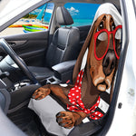 Dachshund With Red Sunglasses Print Waterproof Car Seat Cover