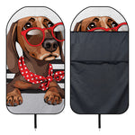 Dachshund With Red Sunglasses Print Waterproof Car Seat Cover