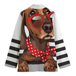 Dachshund With Red Sunglasses Print Women's Blazer