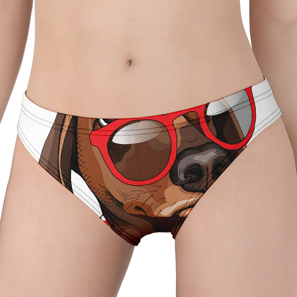 Dachshund With Red Sunglasses Print Women's Panties