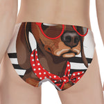 Dachshund With Red Sunglasses Print Women's Panties