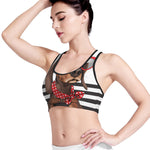 Dachshund With Red Sunglasses Print Women's Sports Bra