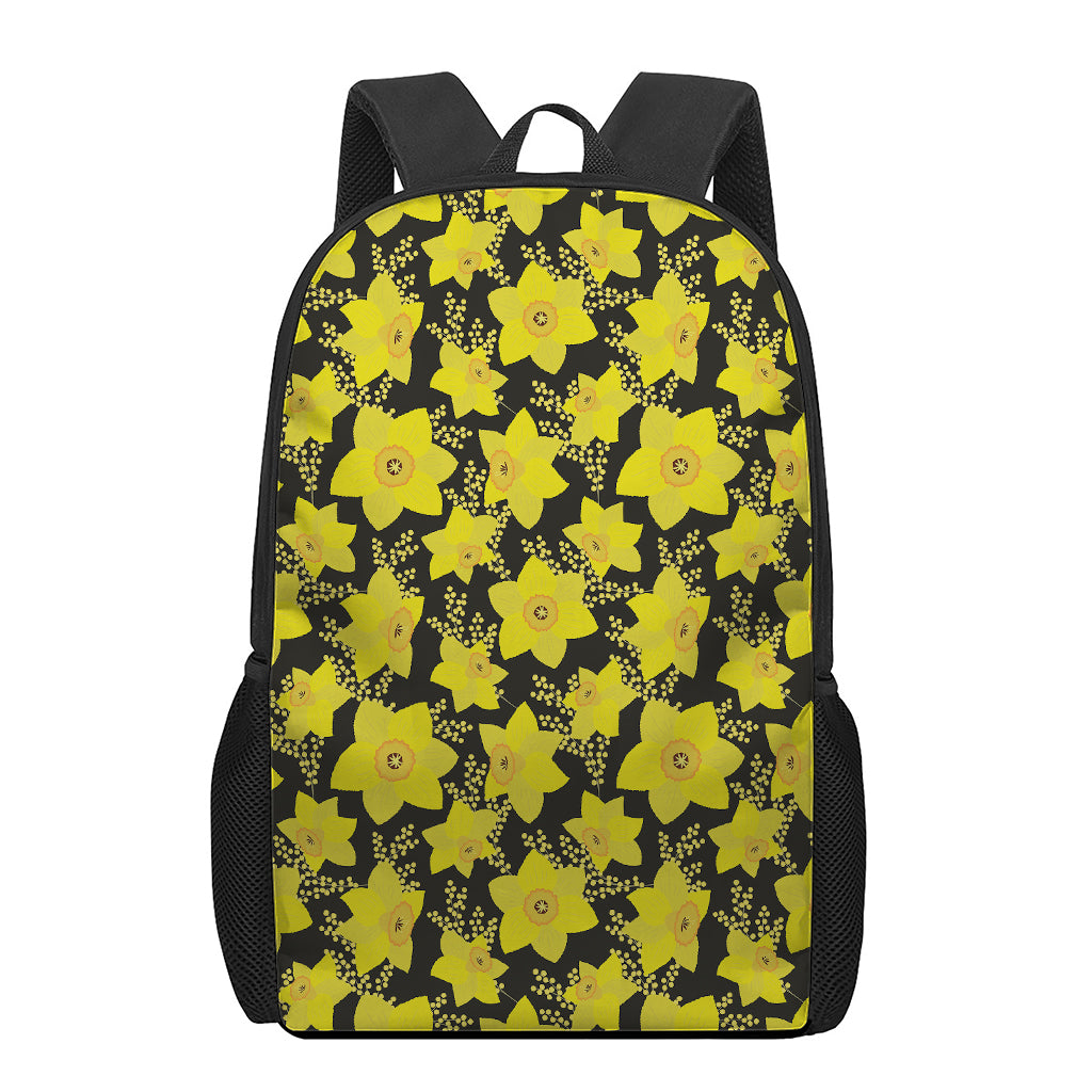 Daffodil And Mimosa Pattern Print 17 Inch Backpack