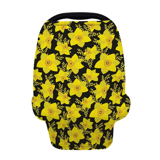 Daffodil And Mimosa Pattern Print Baby Seat Cover