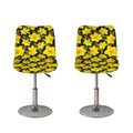 Daffodil And Mimosa Pattern Print Bar Stool Covers