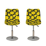Daffodil And Mimosa Pattern Print Bar Stool Covers
