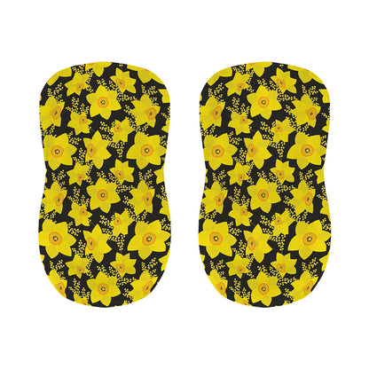 Daffodil And Mimosa Pattern Print Bar Stool Covers