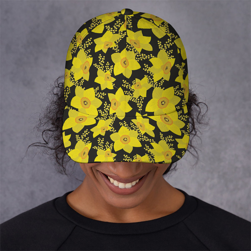 Daffodil And Mimosa Pattern Print Baseball Cap