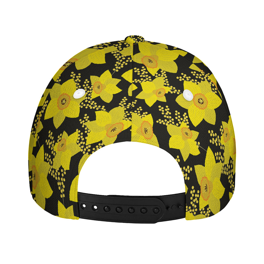 Daffodil And Mimosa Pattern Print Baseball Cap