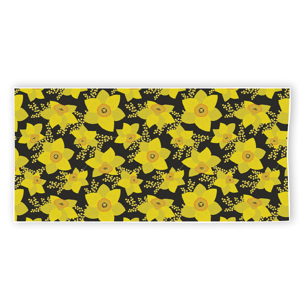 Daffodil And Mimosa Pattern Print Beach Towel