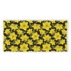 Daffodil And Mimosa Pattern Print Beach Towel