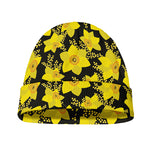 Daffodil And Mimosa Pattern Print Beanie
