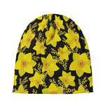Daffodil And Mimosa Pattern Print Beanie
