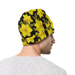 Daffodil And Mimosa Pattern Print Beanie