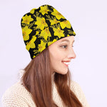 Daffodil And Mimosa Pattern Print Beanie
