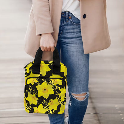 Daffodil And Mimosa Pattern Print Bible Tote Bag