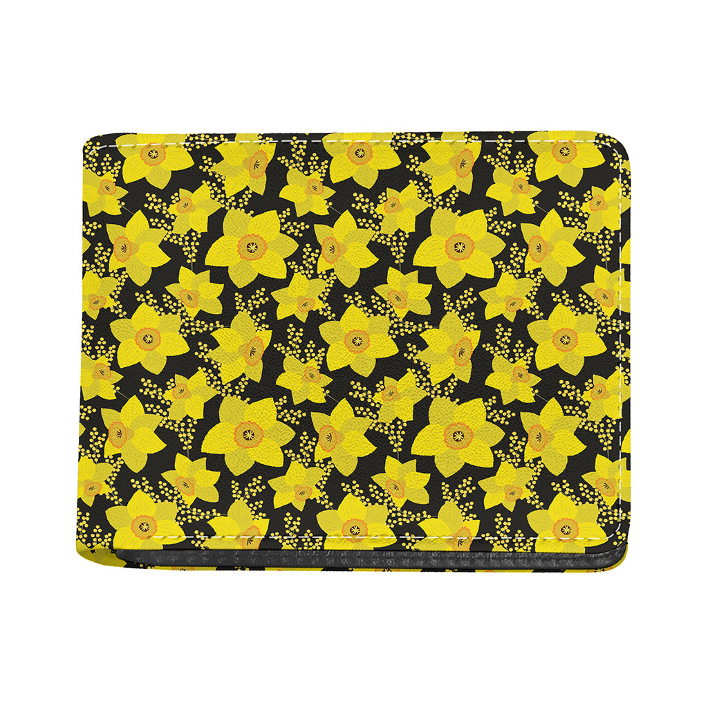 Daffodil And Mimosa Pattern Print Bifold Wallet