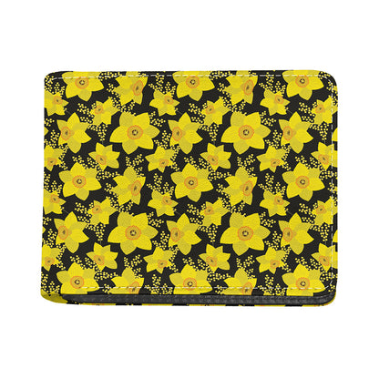 Daffodil And Mimosa Pattern Print Bifold Wallet
