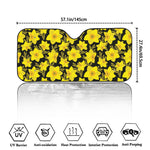 Daffodil And Mimosa Pattern Print Car Windshield Sun Shade