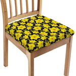 Daffodil And Mimosa Pattern Print Chair Cushion Cover