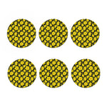 Daffodil And Mimosa Pattern Print Coaster Set