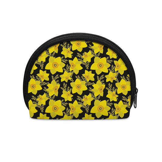 Daffodil And Mimosa Pattern Print Coin Purse