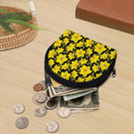 Daffodil And Mimosa Pattern Print Coin Purse