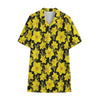 Daffodil And Mimosa Pattern Print Cotton Hawaiian Shirt