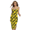 Daffodil And Mimosa Pattern Print Cross Back Cami Dress