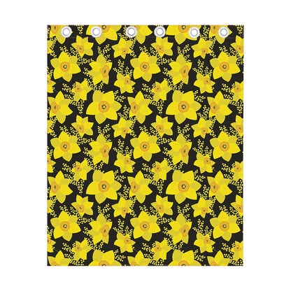 Daffodil And Mimosa Pattern Print Curtain