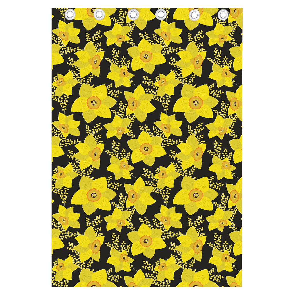Daffodil And Mimosa Pattern Print Curtain