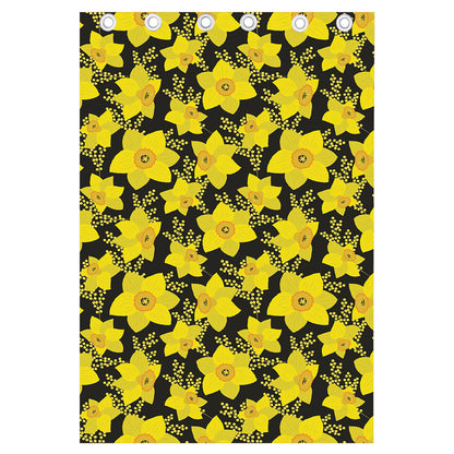 Daffodil And Mimosa Pattern Print Curtain