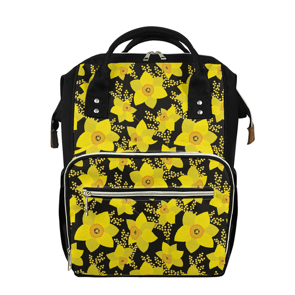 Daffodil And Mimosa Pattern Print Diaper Bag