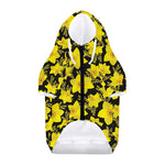 Daffodil And Mimosa Pattern Print Dog Zip Up Hoodie