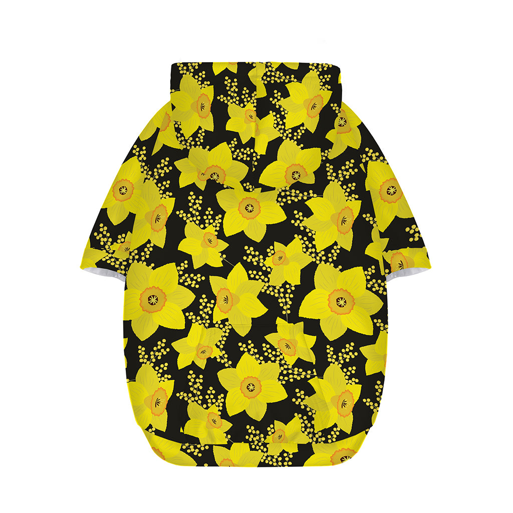 Daffodil And Mimosa Pattern Print Dog Zip Up Hoodie