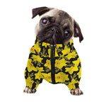 Daffodil And Mimosa Pattern Print Dog Zip Up Jacket