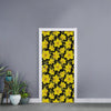 Daffodil And Mimosa Pattern Print Door Sticker